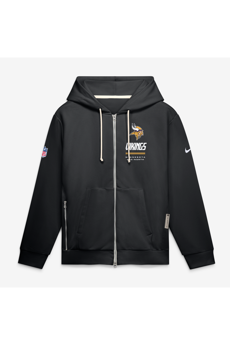 Men's Nike Black Minnesota Vikings Sideline Standard Issue Quarterback Scramble Dri-FIT Full-Zip Hoodie, Main, color, Black