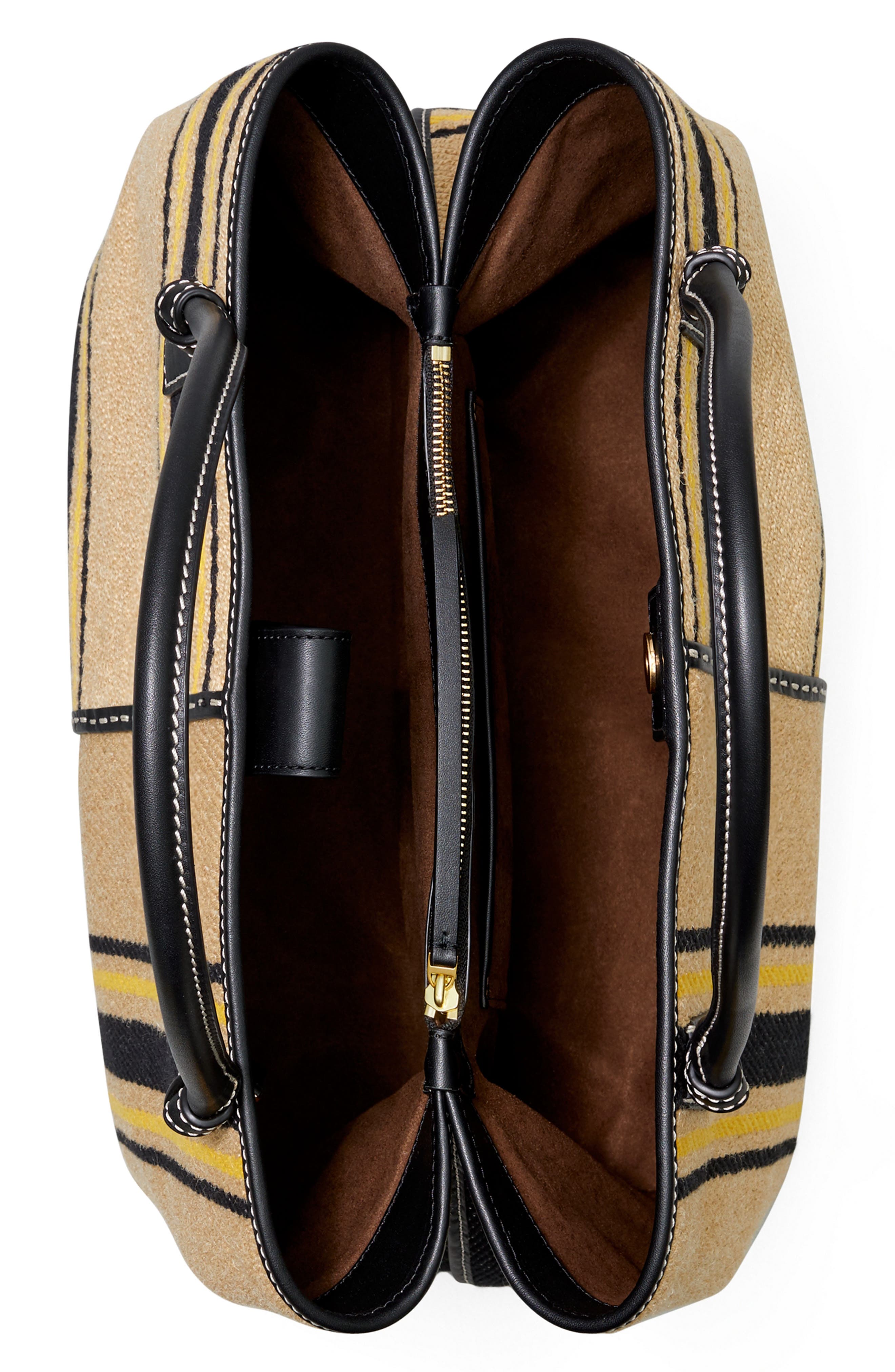 Tory Burch McGraw Stripe Canvas Tote, Alternate, color, 