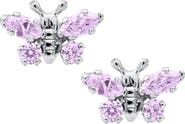 Mignonette Butterfly Birthstone Sterling Silver Earrings