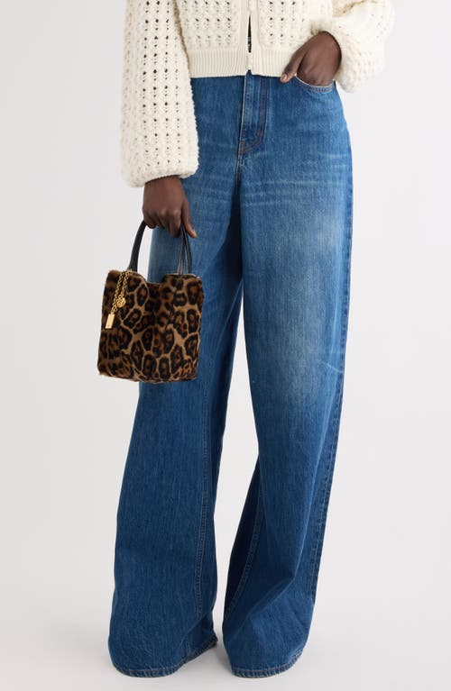 Chloé Small Spin Leopard Print Faux Fur Bag