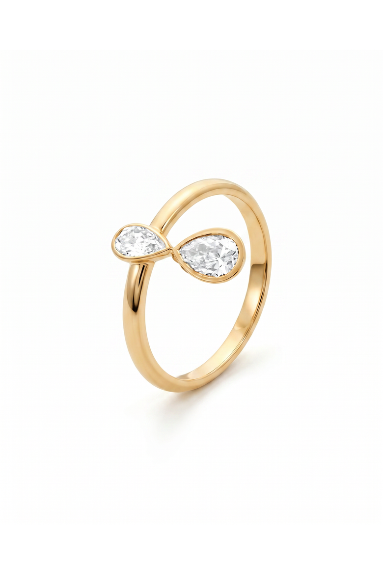 Lab Grown Diamond Marquise X Pear Dangle Ring 14K, Main, color, 14K Gold