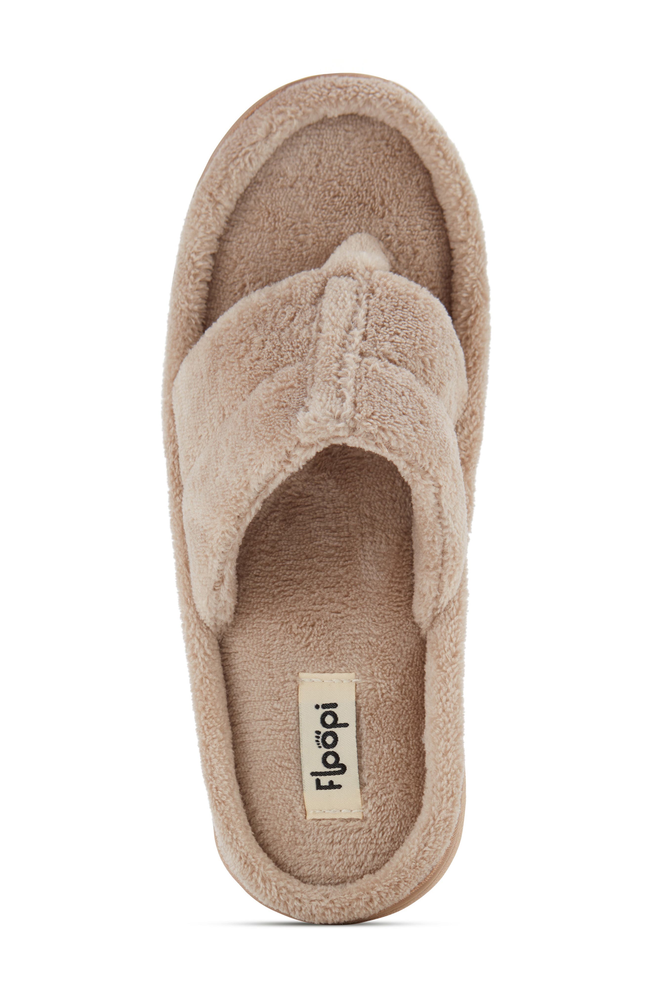 French Terry Flip Flop, Alternate, color, TAUPE