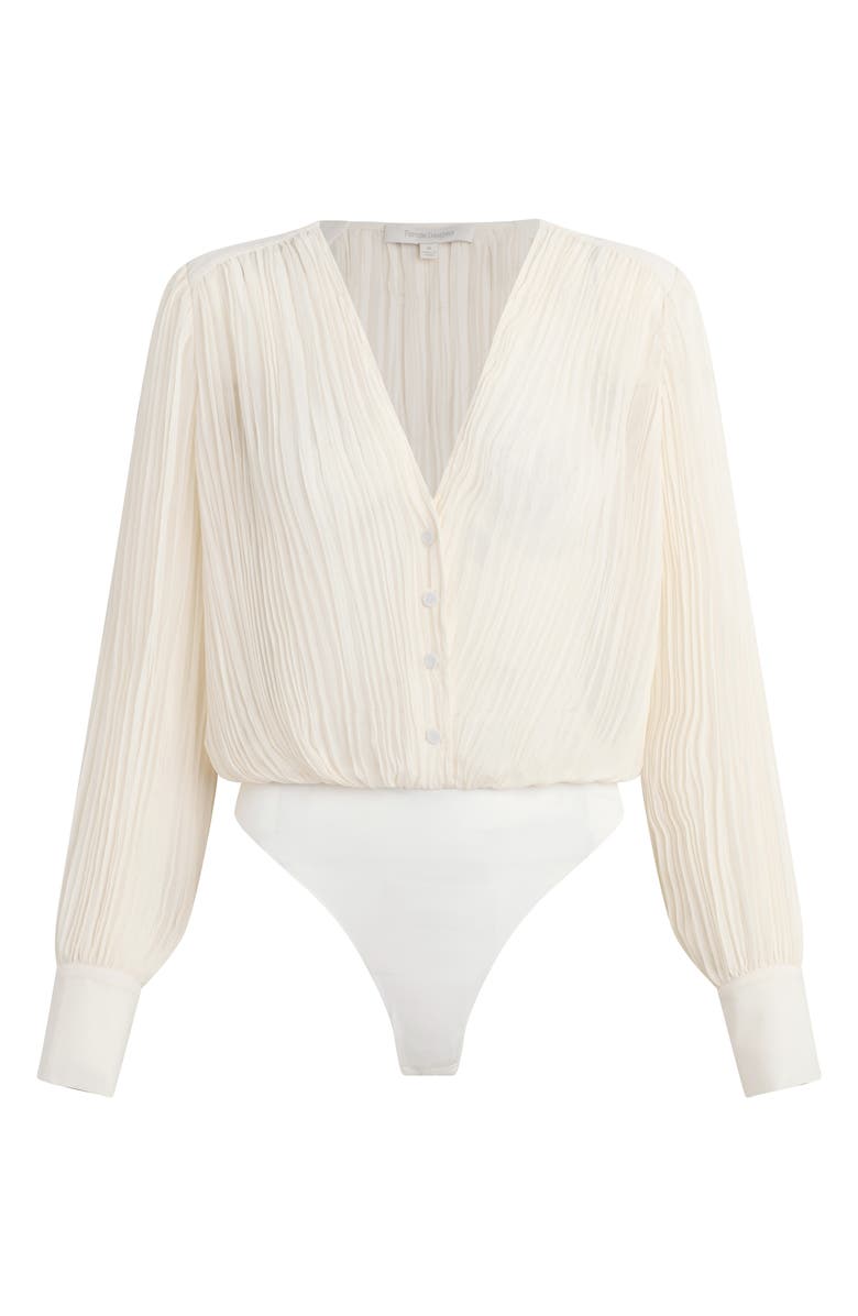 Favorite Daughter The Change Me Plissè Bodysuit, Alternate, color, Ivory