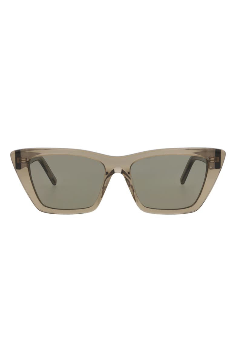 Saint Laurent 53mm Cat Eye Sunglasses, Main, color, Brown Brown Grey
