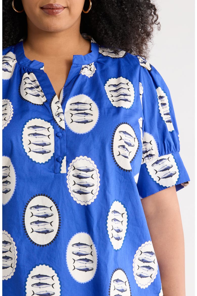 Sardine Sea Rosio Cotton Top, Alternate, color, NAVY-CREAM-BLACK