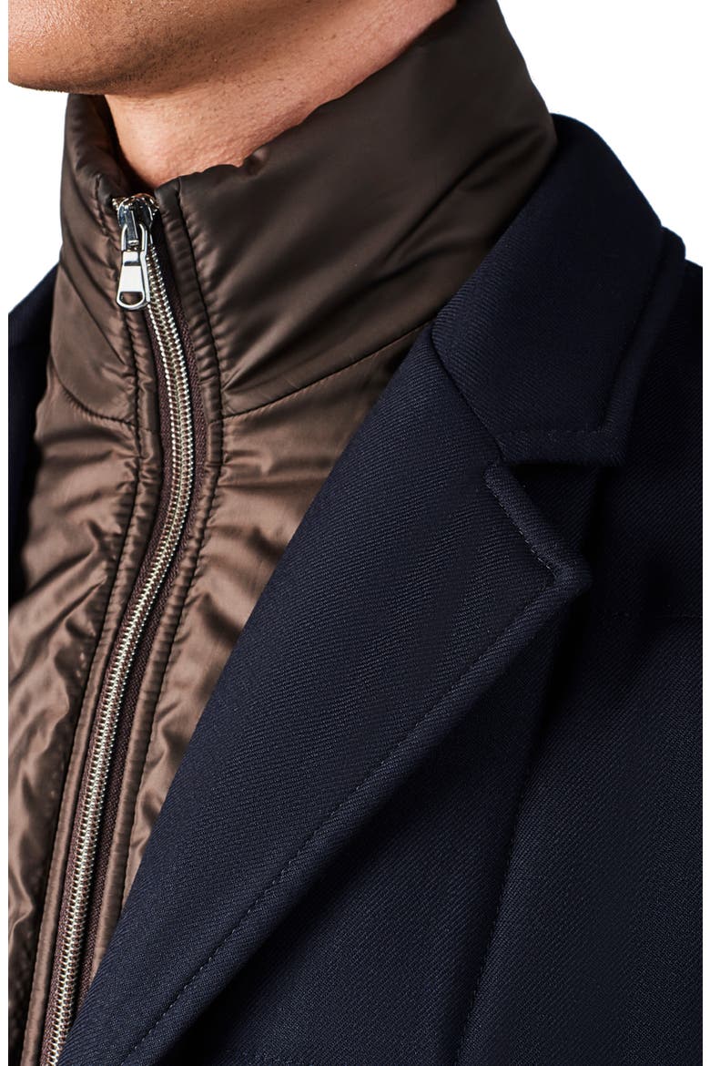 Classic Fit Stretch Wool Car Coat, Alternate, color, NAVY