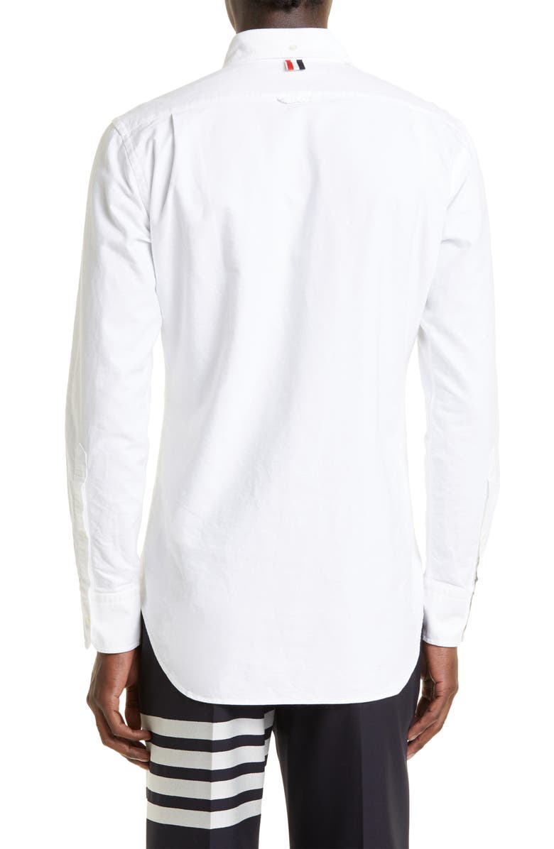 Thom Browne Cotton Button-Down Shirt, Alternate, color, White