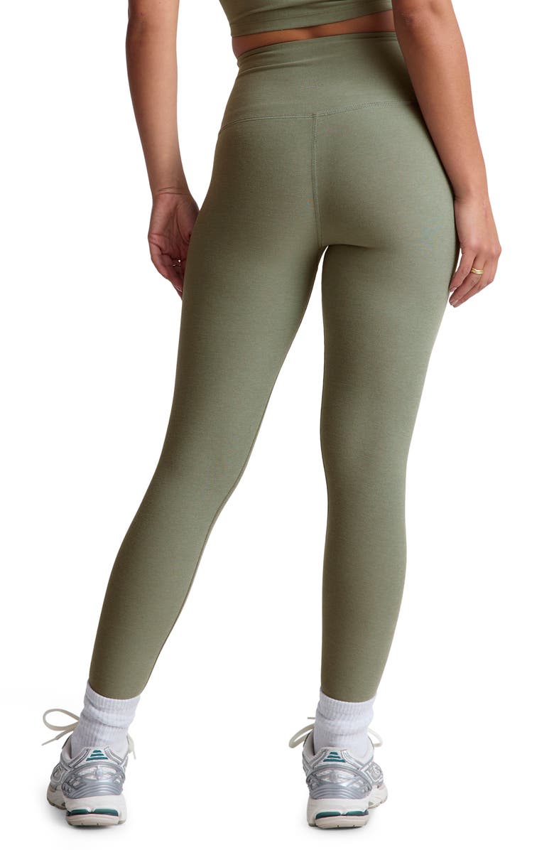 Beyond Yoga Caught in the Midi High Waist Leggings, Alternate, color, Grey Sage Heather