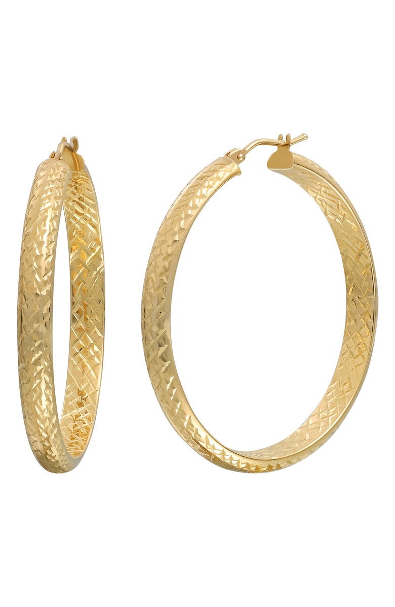 Bony Levy 14K Gold Diamond Cut Hoop Earrings, Main, color,