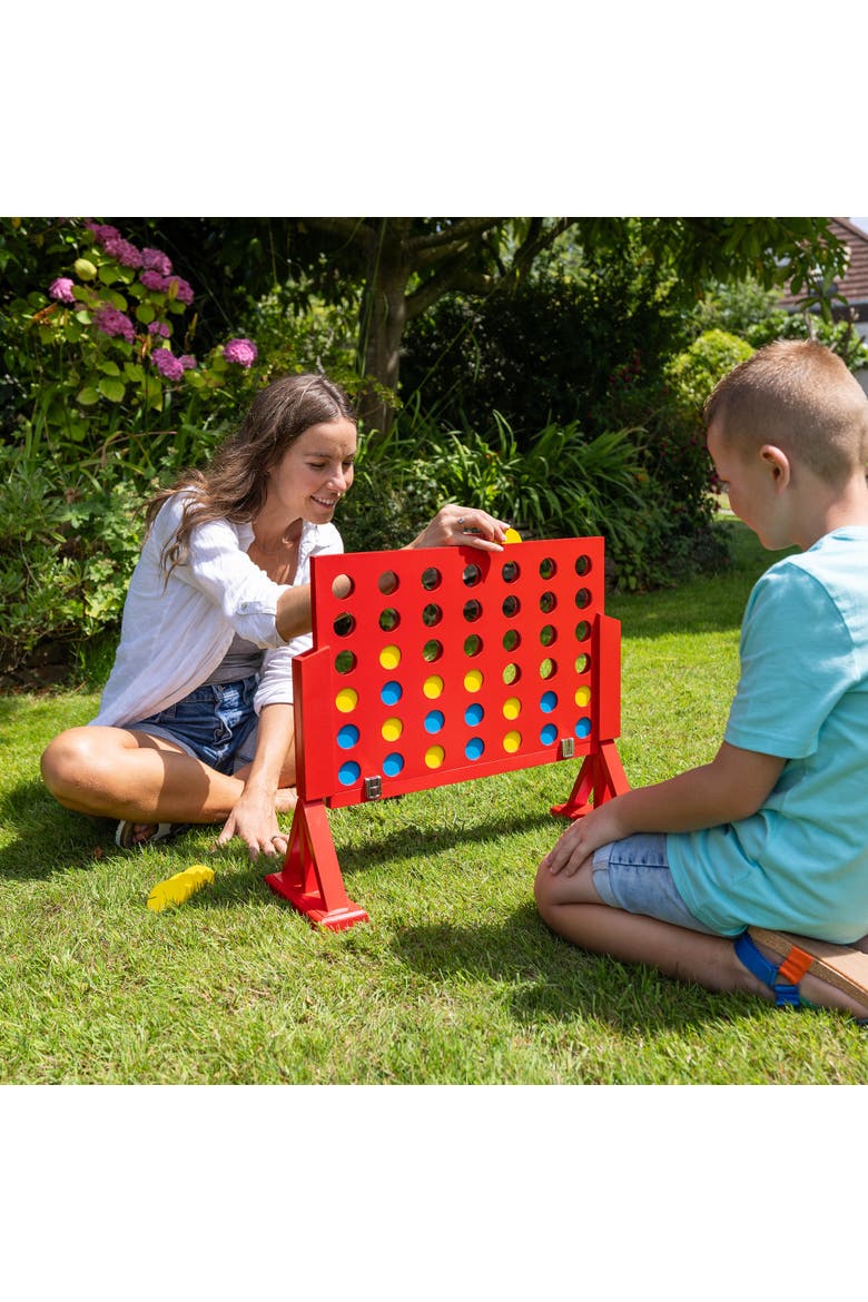 Giant 4 In A Row Wood Game, Alternate, color, Multicolored