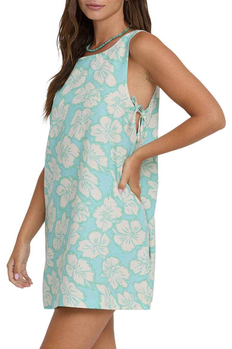 Hibiscus Heaven Minidress, Alternate, color, WATERFALL