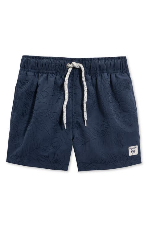 Kids' Embroidered Leaf Volley Swim Shorts (Little Kid & Big Kid)