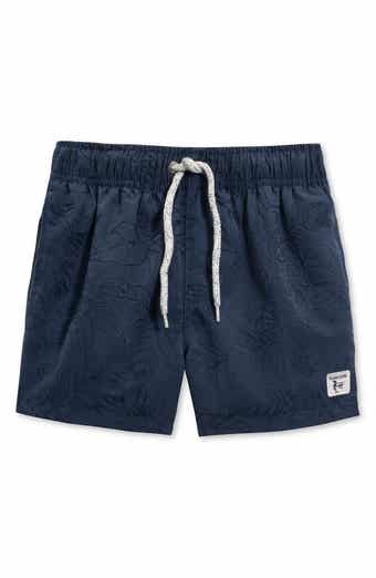 THE ENDLESS SUMMER Kids' Embroidered Leaf Volley Swim Shorts