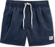 THE ENDLESS SUMMER Kids' Embroidered Leaf Volley Swim Shorts