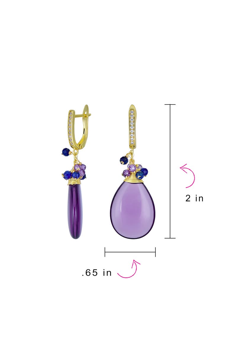 BLING JEWELRY Beaded Teardrop Earrings, Alternate, color, Lavender