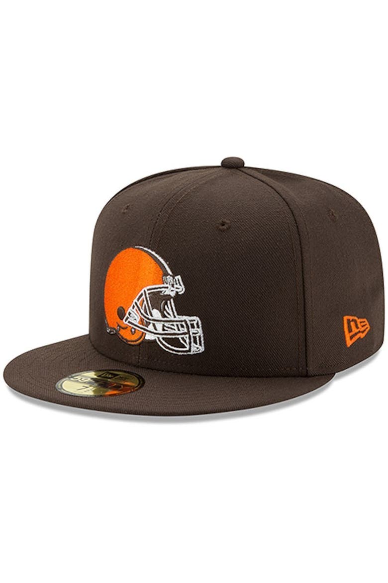 NWE BROWNS BROWN HELMET NFL OMAHA 59FIFTY HATMENFIT, Main, color, BROWN