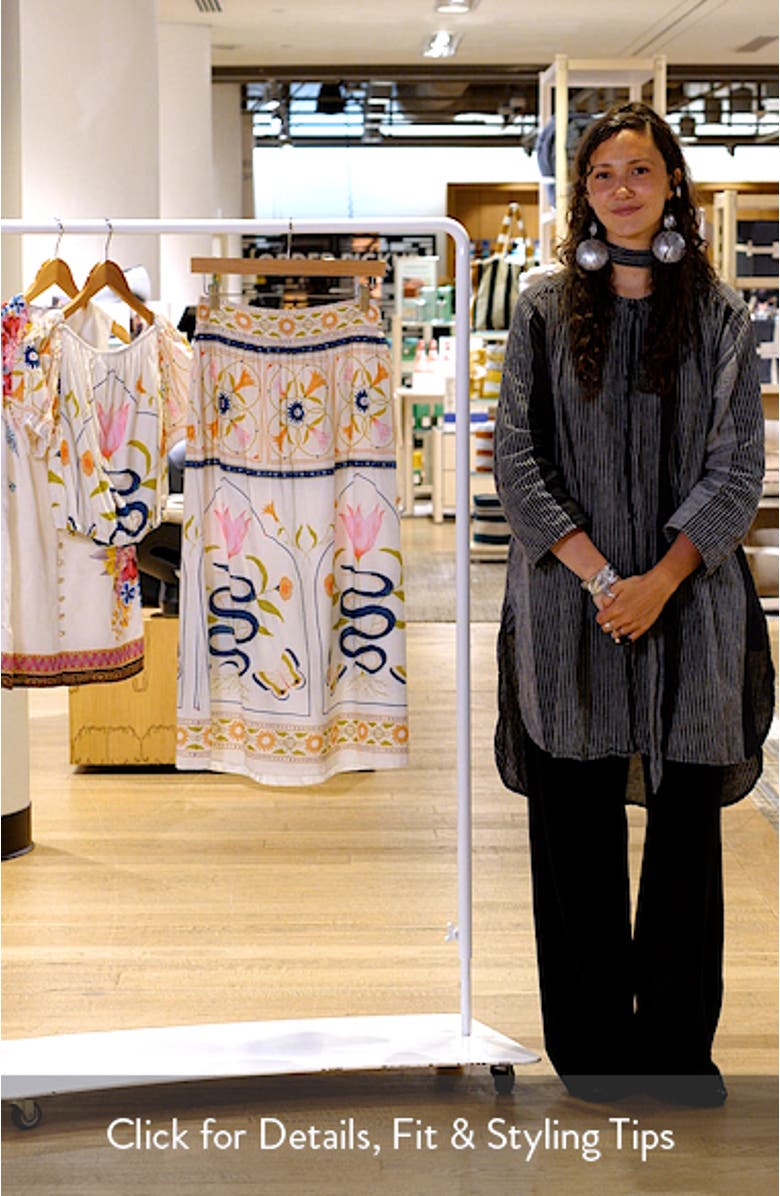Elliott Print Midi Skirt, sales video thumbnail