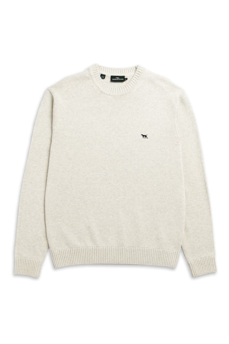 Crewneck Cotton Sweater, Alternate, color, FOG