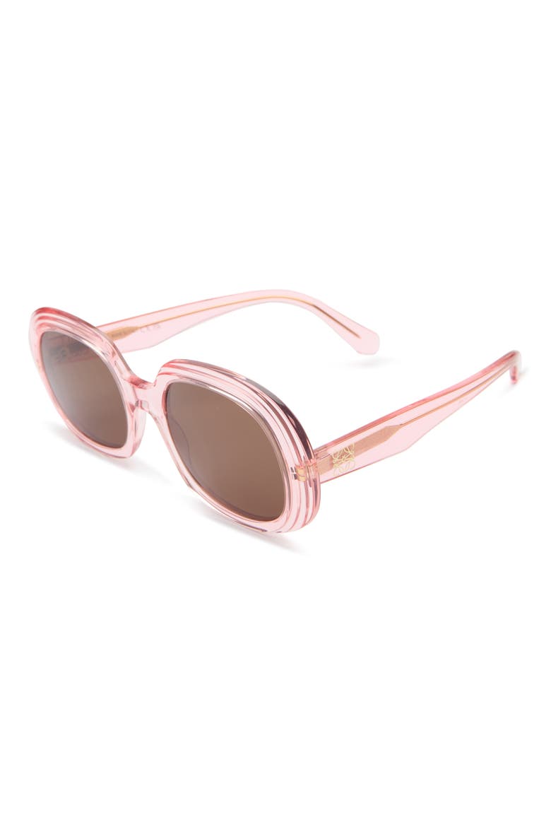 Anagram 54mm Round Sunglasses, Alternate, color, SHINY PINK / BROWN