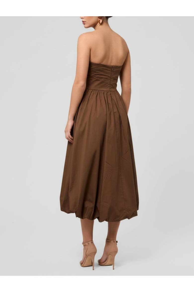 Rosalie Strapless Midi Dress, Alternate, color, Cocoa