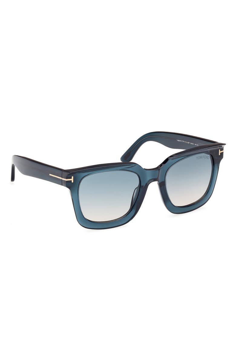 TOM FORD 52mm Gradient Square Sunglasses, Alternate, color, Blue/ Other / Gradient Green