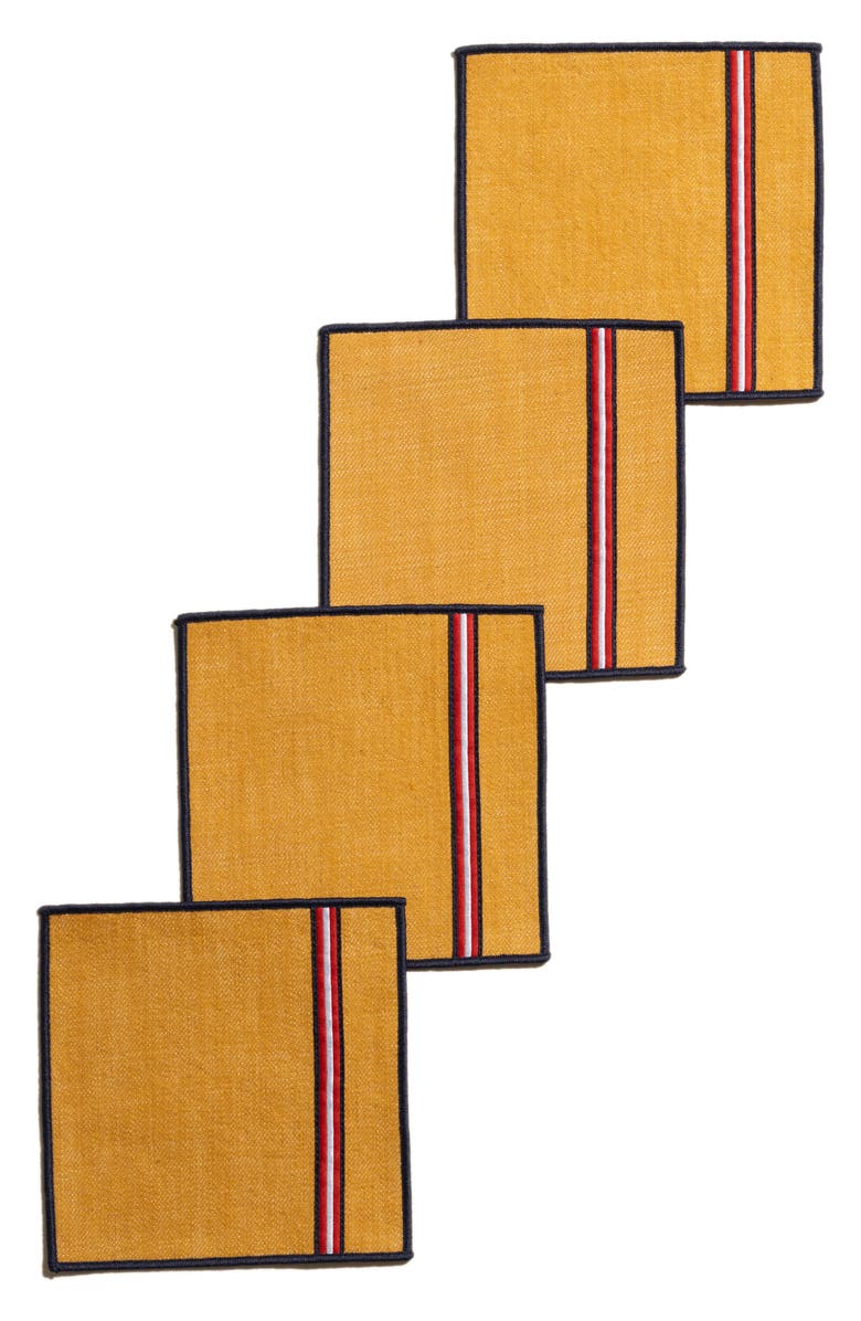 ATELIER SAUCIER Universtiy Set of 4 Cocktail Napkins, Main, color, 