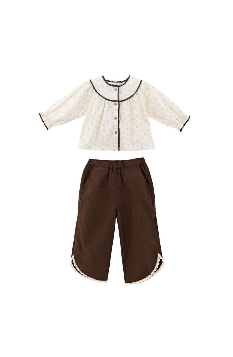 Sweet Cactus Set with Lace Detail, Main, color, Brown