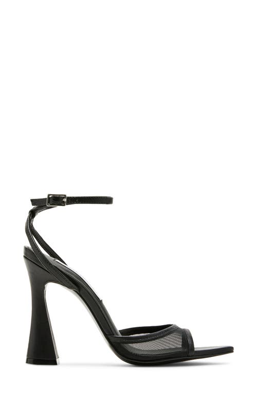 Steve Madden Beki Womens Leather Mesh Inset Ankle Strap In Black