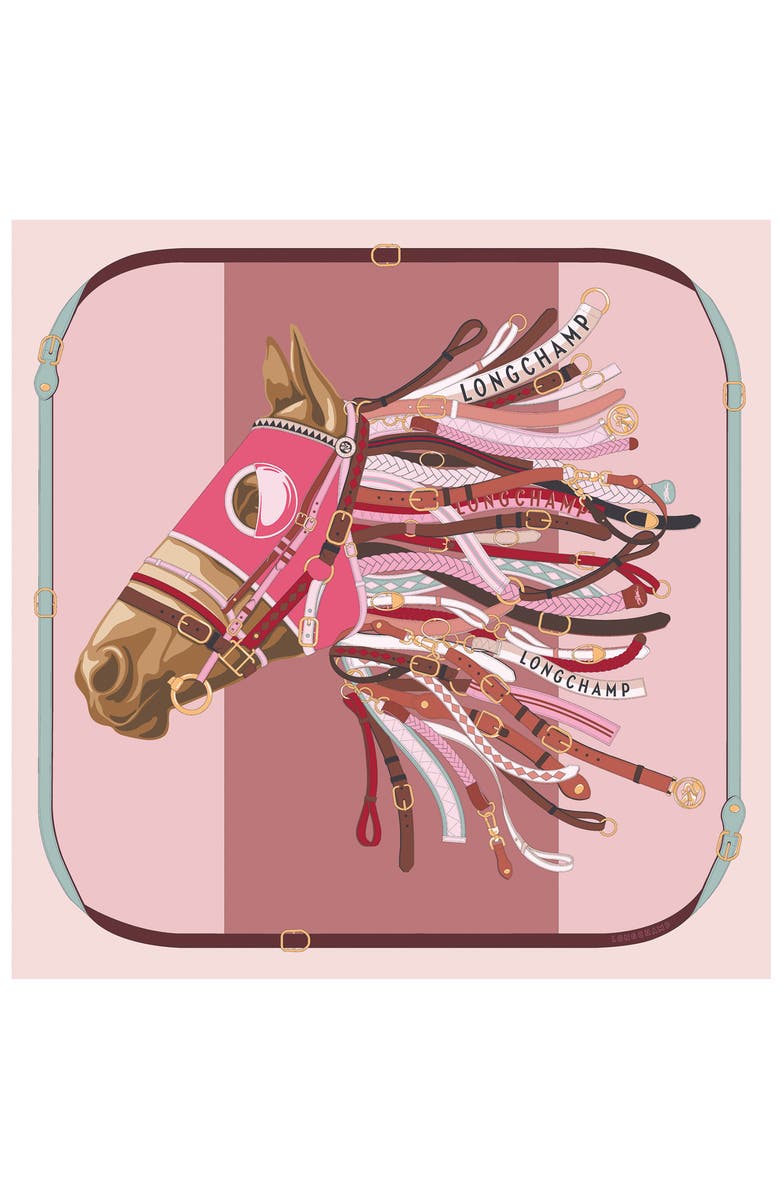 Longchamp Equestrian Silk Square Scarf, Main, color,