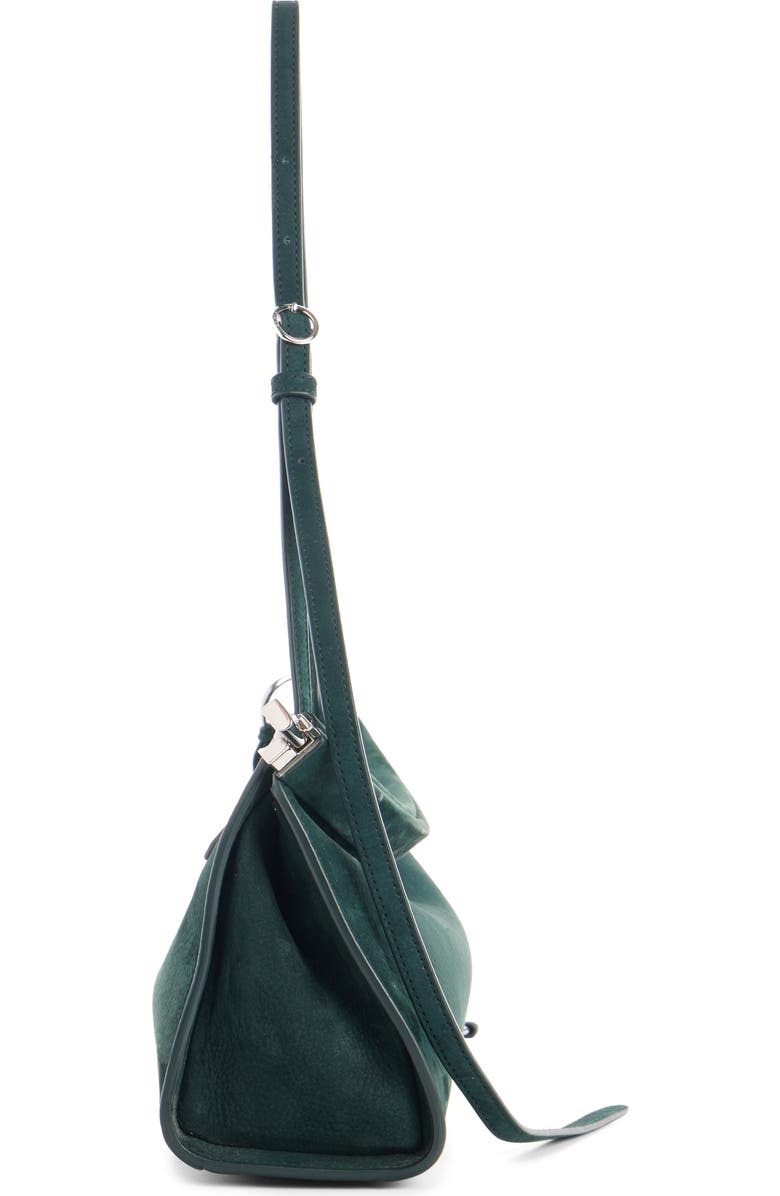 Alaïa Medium Le Click East/West Nubuck Shoulder Bag, Alternate, color, Vert Foret