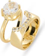 Covet Set of 2 Inset Scallop Rings