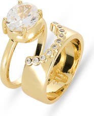 Covet Set of 2 Inset Scallop Rings