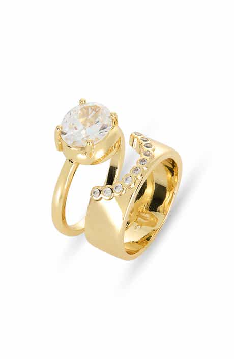 Covet Set of 2 Inset Scallop Rings