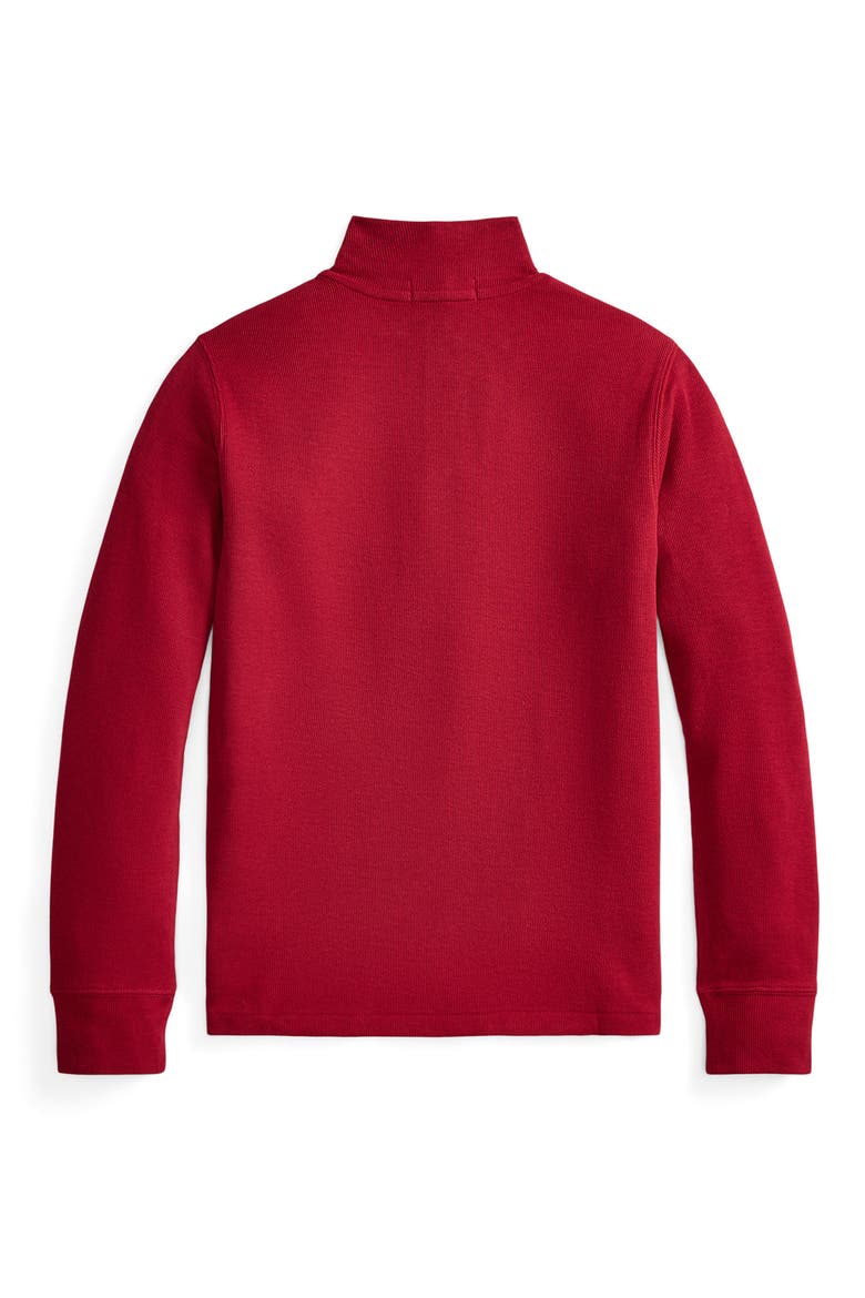 Kids' Estate Rib Quarter Zip Pullover, Alternate, color, EATON RED