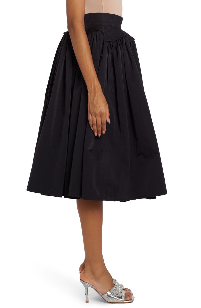 Bottega Veneta Peplum Gathered Nylon Skirt, Alternate, color, 