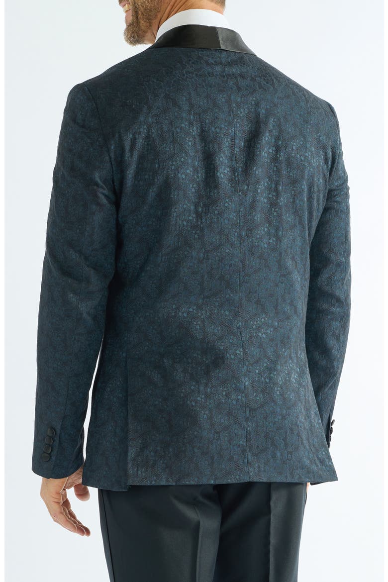 Floral Jacquard Evening Jacket, Alternate, color, DARK TEAL