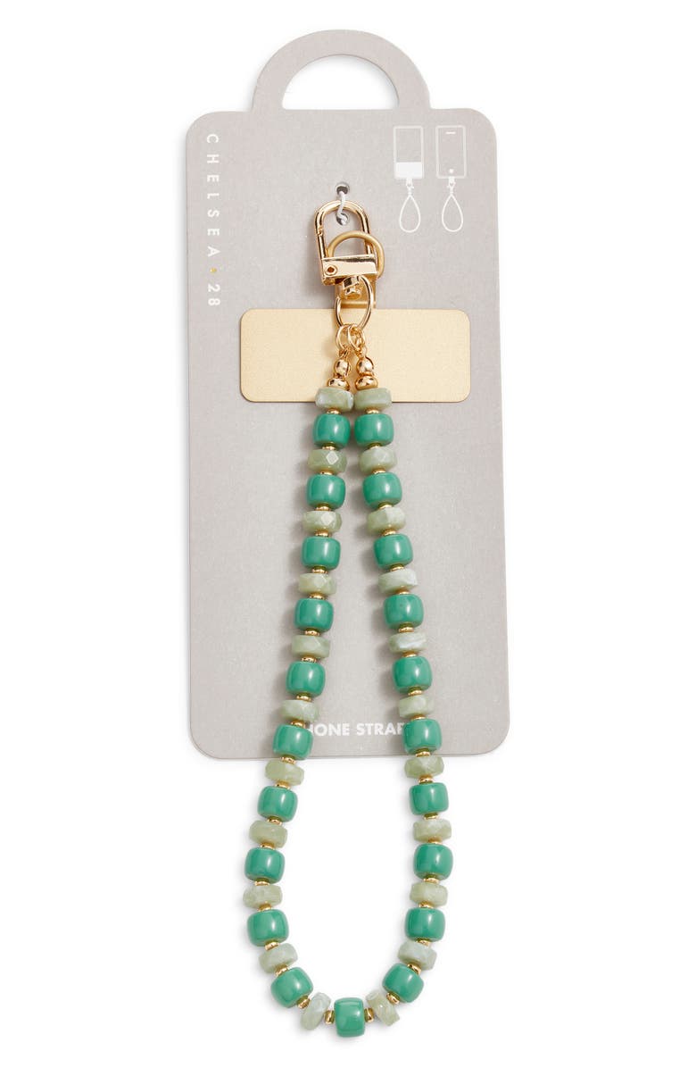 Chelsea28 Beaded Phone Wrist Strap, Alternate, color, Green- Gold