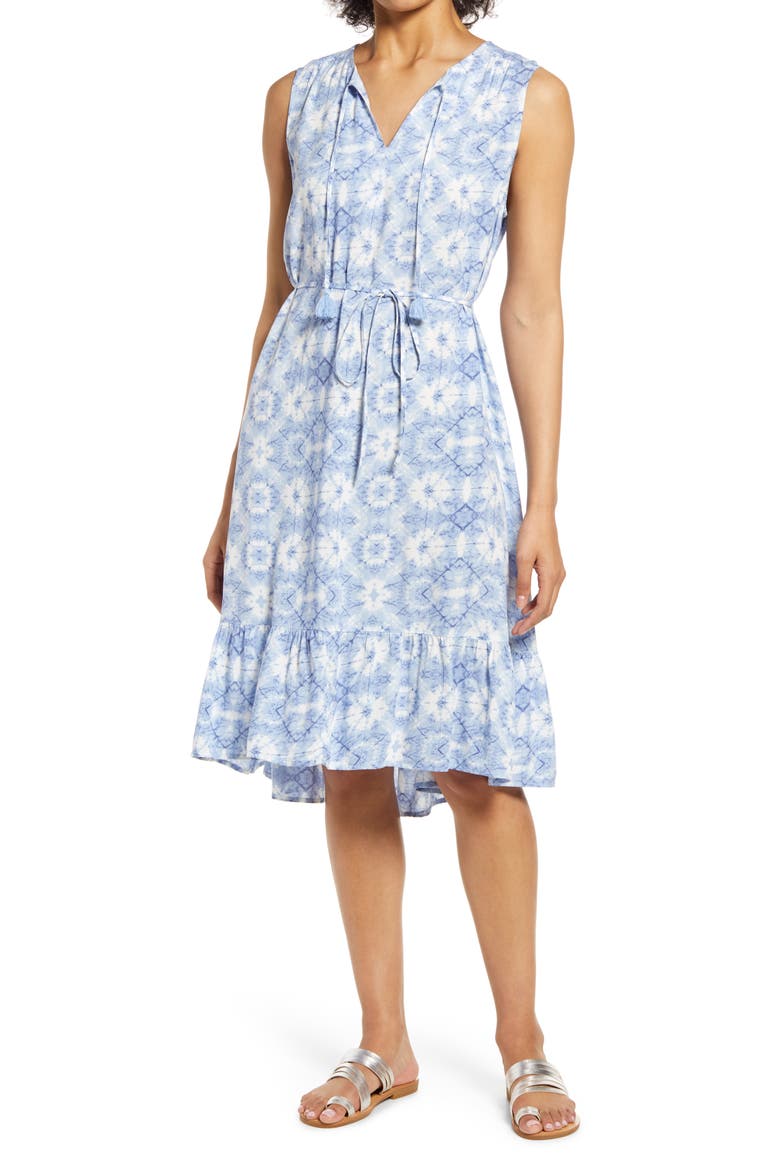 Lou Lou Belted Sleeveless Shift Dress, Main, color, PALE KALEIDOSCOPE