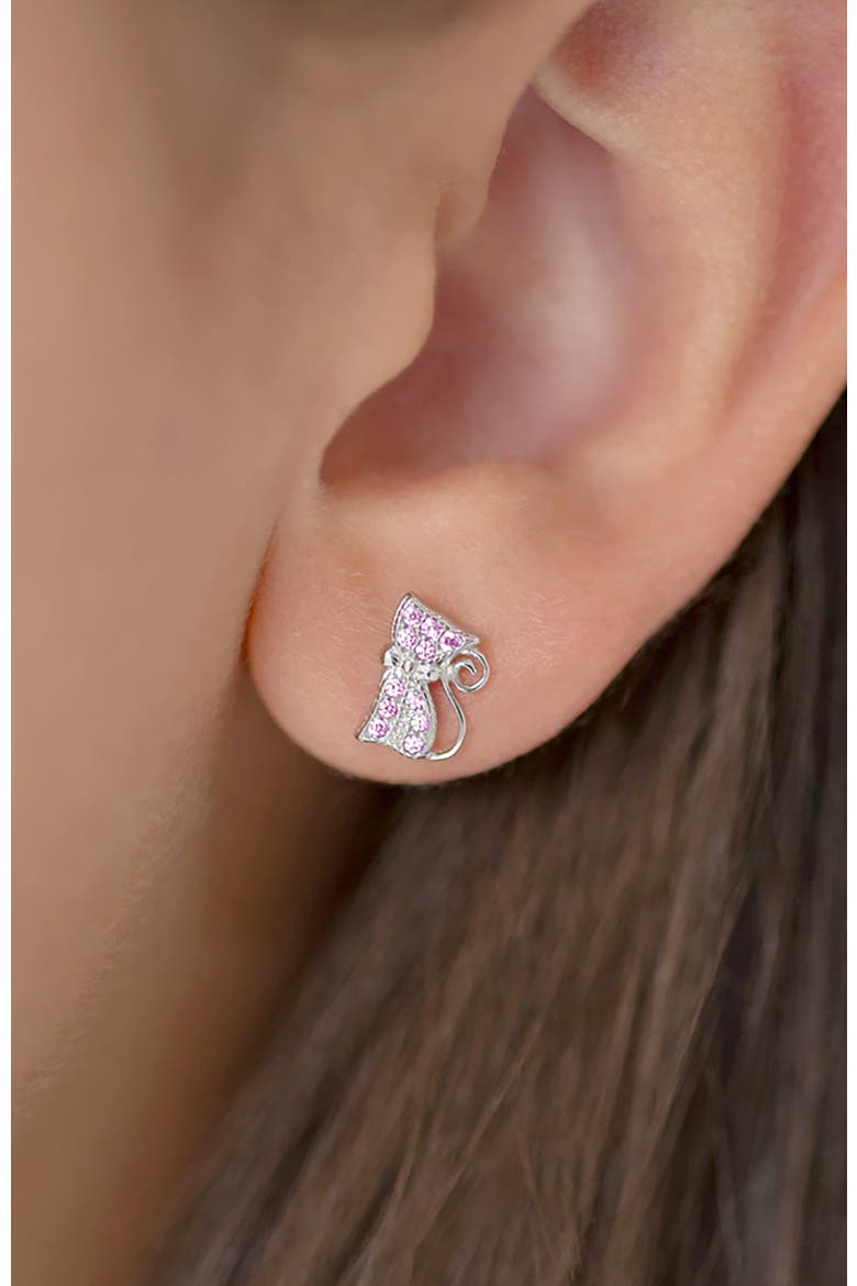 Sassy Kitty Cat Earrings, Alternate, color, Pink
