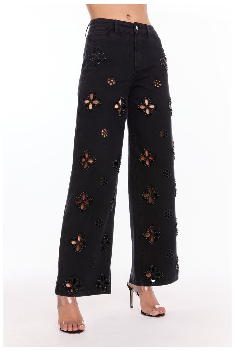Kaia Pearl High Rise Jean, Main, color, BLACK