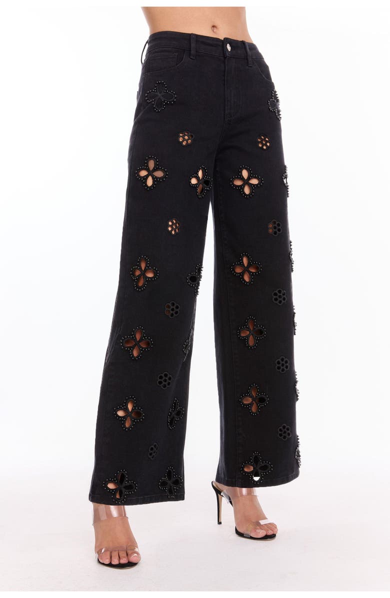 The Noli Shop Kaia Pearl High Rise Jean, Main, color, Black