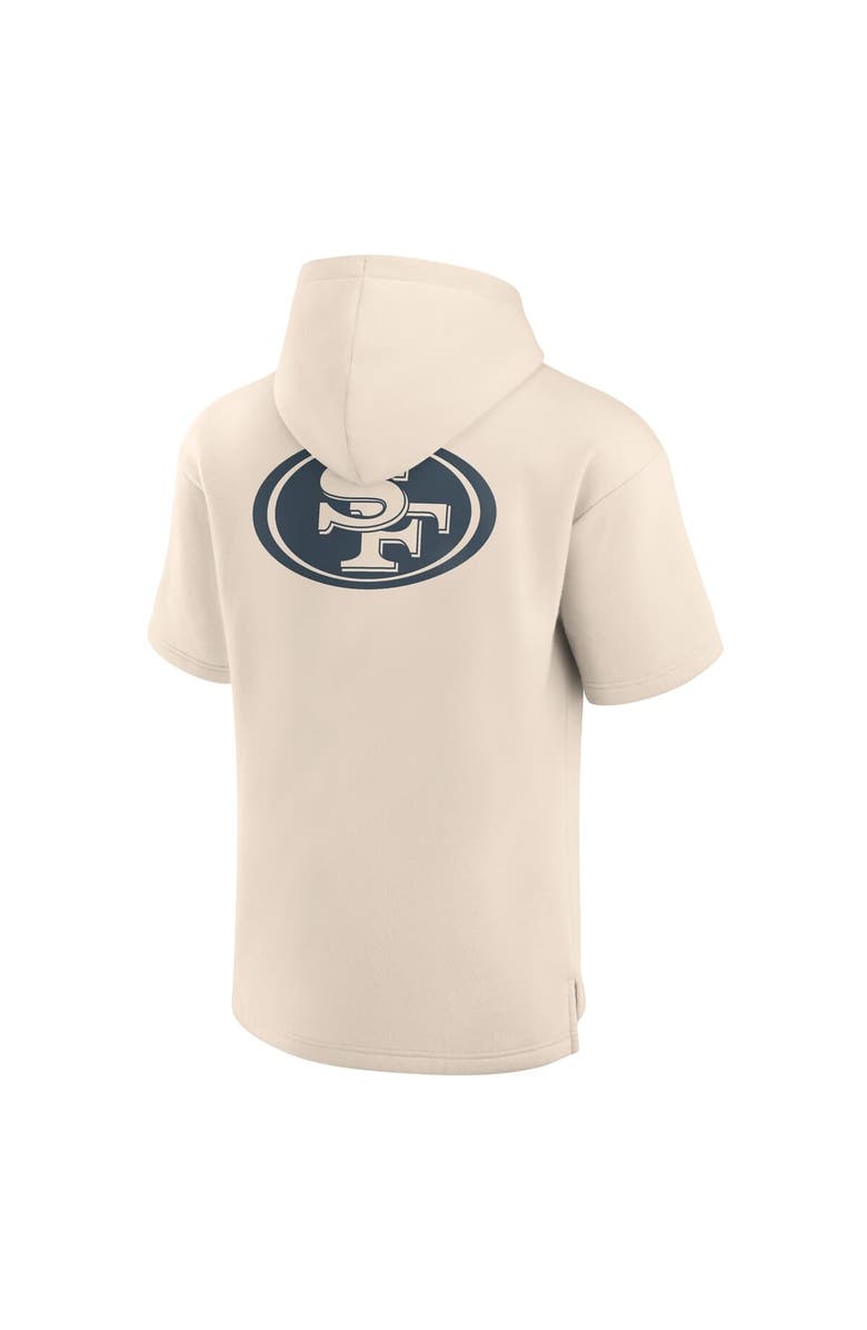 FANATICS Men's Fanatics Cream San Francisco 49ers Elements Future Ground Lettering Short Sleeve Pullover Hoodie, Alternate, color,