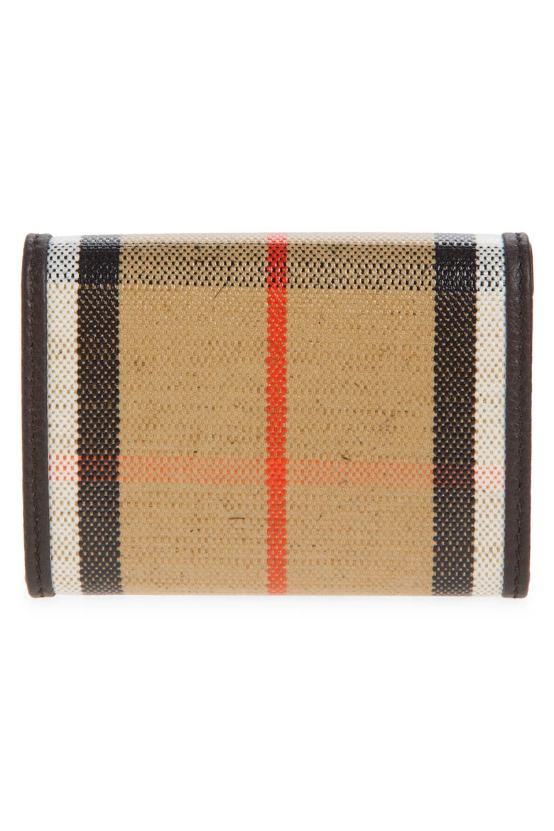 Highlands Check Coated Canvas Compact Wallet, Alternate, color, SAND