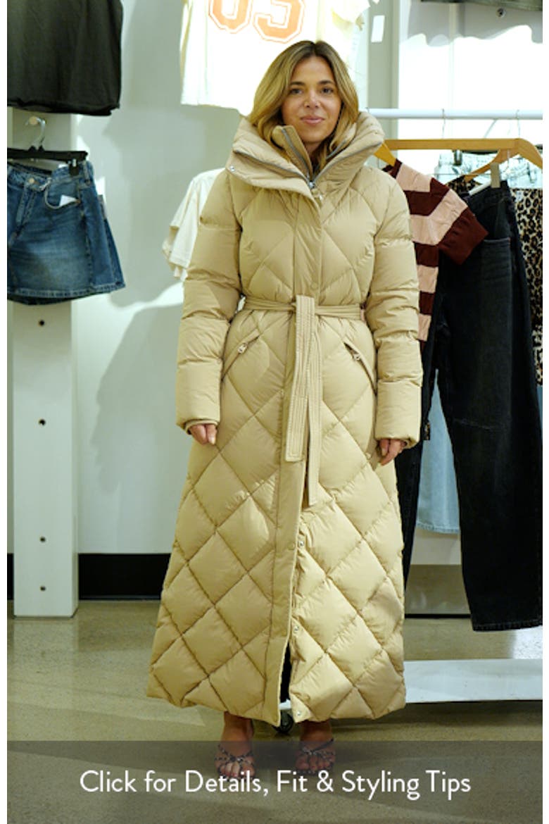 Laurella 2-in-1 Belted Quilted Down Long Coat video