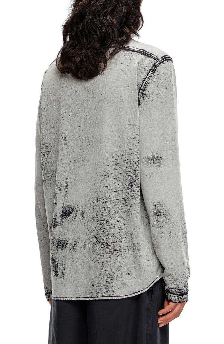 DIESEL<sup>®</sup> Burnout Knit Button-Up Shirt, Alternate, color,