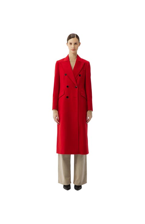 Cashmere Peak Lapel Long Coat