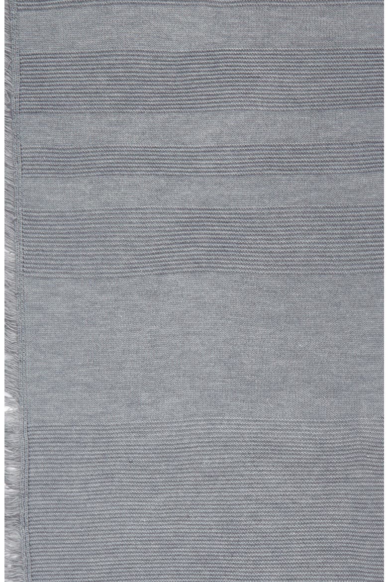 Garter Stripe Stitch Blanket Scarf, Alternate, color, HEATHER GRAY