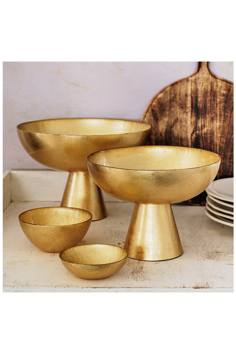 Moon Glass Medium Pedestal Bowl, Alternate, color, GOLD