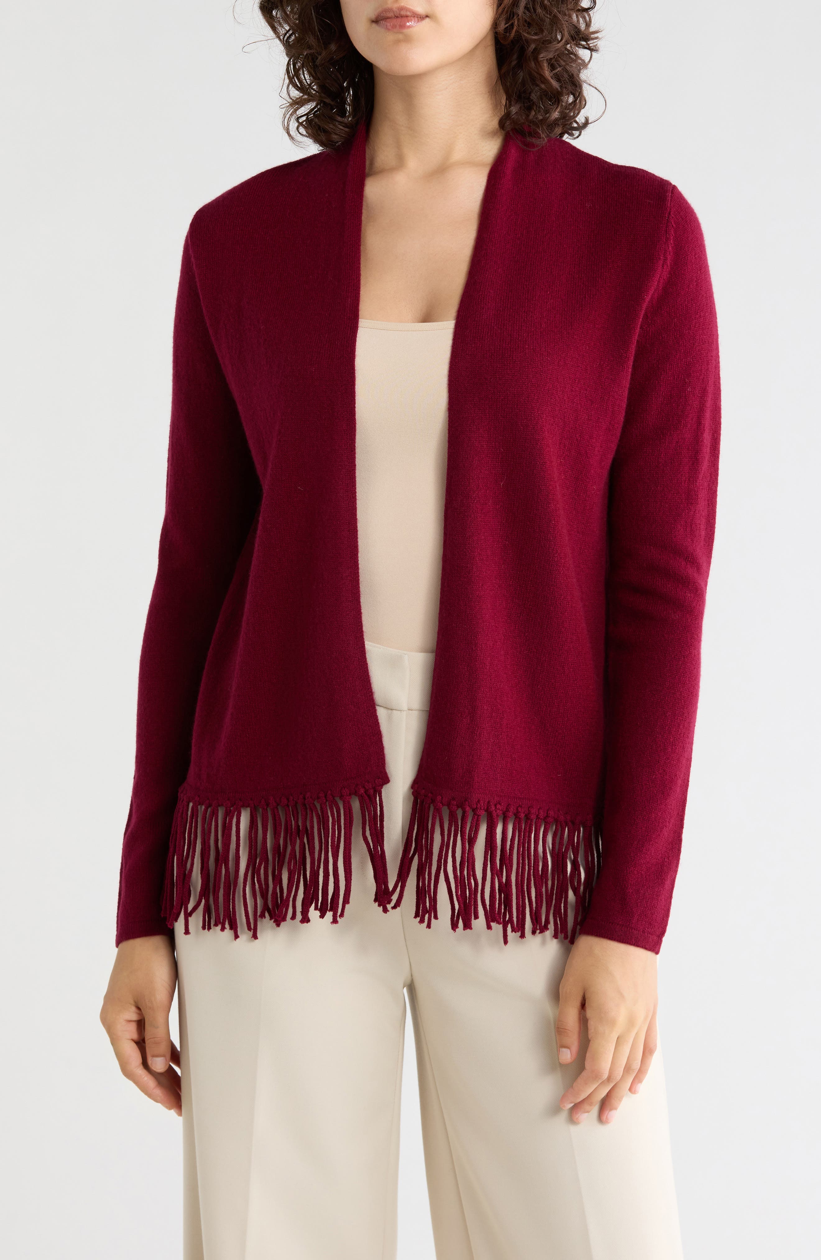 Wool & Cashmere Fringe Cardigan
