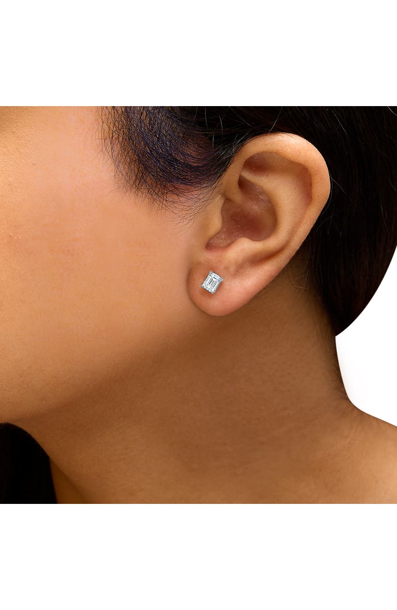 Haus of Brilliance 14K White Gold 1.0 Ct Emerald Lab-Grown Diamond Solitaire Stud Earrings, Alternate, color, White